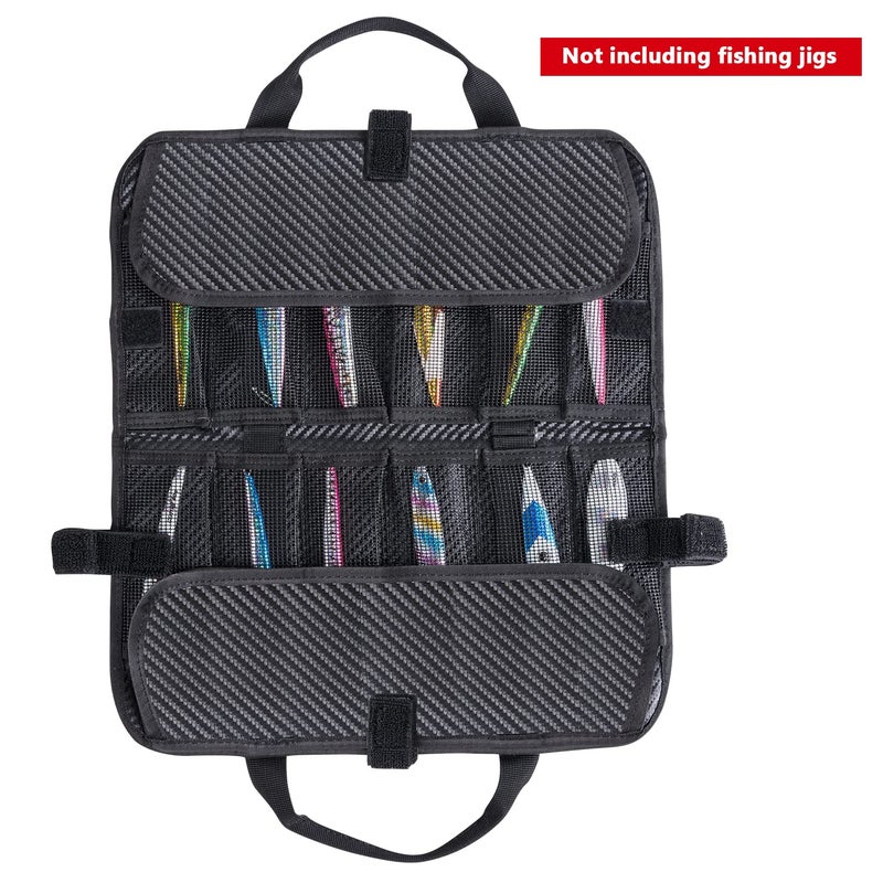 Goture 24 Pockets Internal & External Combination Portable Vertical Jigs Lure Bag Fishing Gear Bag with Nylon Button - 13.39 Inches by 7.87 Inches - Image 2
